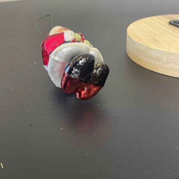 Old World Christmas Glass Ornament 2 Sided  Santa & Mrs Claus Red 3.5" Tall - Picture 7 of 7